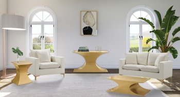 Russo Coffee Table 278 in Golden Tone by Meridian w/Options [MRCT-278 Russo]