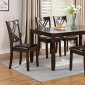 F2554 7Pc Dining Set in Espresso & Black by Poundex