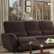 Dowling Recliner Sofa 8257BRW in Chocolate by Homelegance