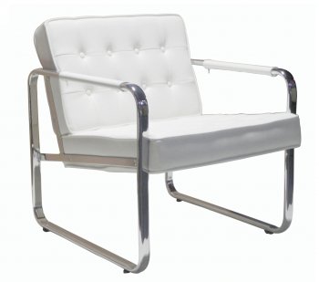 Arnold Chair in White Leatherette by Whiteline Imports [WLCC-Arnold White]