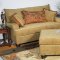 Beige Fabric Contemporary 3Pc Sofa Set w/Wooden Legs