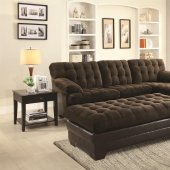 503878 Janie Sectional Sofa in Chocolate Fabric by Coaster