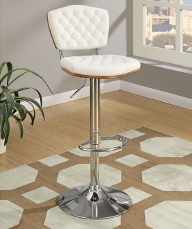 F1581 Set of 2 Bar Stools in White Leatherette by Poundex