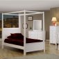 Stylish White Finish Kid's Bedroom with Canopy Bed