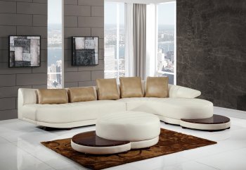 UFM208 Ivory Sectional w/Optional Ottoman & End Tables [GFSS-UFM208]