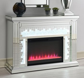 Gilmore Electric Fireplace 991048 in Mirror by Coaster [CRFP-991048 Gilmore]