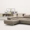 Johnny R015 Genuine Leather Sectional Sofa in Light Grey by IDP