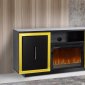 Sashi Electric Fireplace Media Console in Black w/Gold Accents