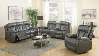 Avery Motion Sofa 645 in Grey Bonded Leather w/Optional Items [MRS-645GRY Avery]