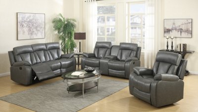 Avery Motion Sofa 645 in Grey Bonded Leather w/Optional Items