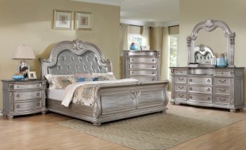 Charlotte Bedroom Set in Silver by Amalfi w/Options [SFALTBS-Charlotte Silver]