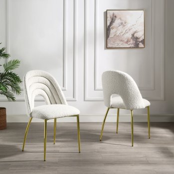 Fadri Dining Chair DN01953 Set of 2 in Teddy Sherpa by Acme [AMDC-DN01953 Fadri]