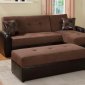 Chocolate Microfiber Modern Sectional Sofa w/Optional Ottoman