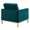 Loft Sofa in Teal Velvet Fabric by Modway w/Options