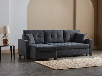 Mocca Sectional Sofa in Dupont Anthracite Fabric by Bellona [IKSS-Mocca Dupont Anthracite]