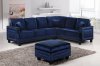 Ferrara Sectional Sofa 655 in Navy Velvet Fabric w/Options