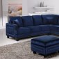 Ferrara Sectional Sofa 655 in Navy Velvet Fabric w/Options