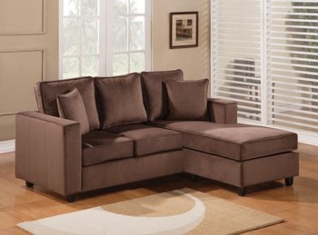 Willa Sectional Sofa in Chocolate Microfiber by Acme Furniture [AMSS-WILLA-55907]