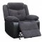 U1566 Motion Sofa Dark Grey Fabric & Black PU - Global w/Options