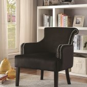 902679 Accent Chair Set of 2 in Black Velvet Fabric by Coaster