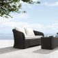 Black/White Modern 4pc Outdoor Loveseat, 2 Chairs & Table Set