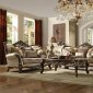 Latisha Sofa 52115 in Tan Pattern Fabric & Antique Oak by Acme