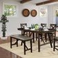 Bridgeville 5Pc Counter Ht. Dining Set CM3344PT in Rustic Brown