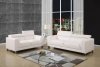 U8210 Sofa & Loveseat Set in White PU by Global w/Options