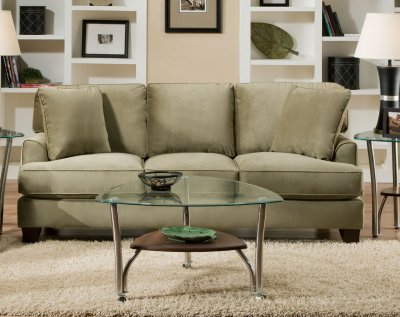 3860 Hi-Style Sofa & Loveseat in Bella Taupe Fabric by Chelsea