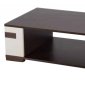 Brown & White Wooden Modern Rectangle Coffee Table w/Shelf