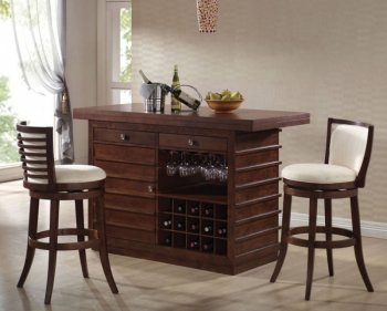 70025 Pacifica Bar Table in Cherry by Acme w/Optional Bar Chairs [AMBF-70025 Pacifica]