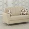 Beige Leatherette Modern Convertible Sofa Bed w/Optional Items