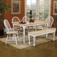 Natural & White Two-Tone Finish Modern 6Pc Dining Set