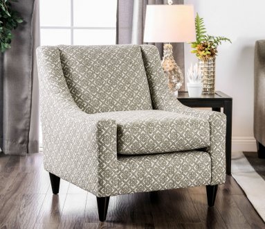 Dorset Set of 2 Accent Chairs SM8564-CH-SQ in Patterned Fabric