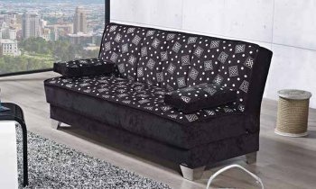 Inter Mebel Sofa Bed in Black Fabric by Mobista [MTSB-Intermebel Black]