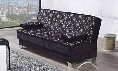 Inter Mebel Sofa Bed in Black Fabric by Mobista