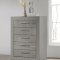 Ives Bedroom Set 5Pc 224971 in Gray High Gloss by Coaster