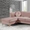 Eliana Sectional Sofa 660 in Pink Velvet Fabric by Meridian