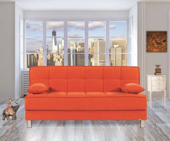 Smart Fit Sofa Bed in Orange Fabric by Casamode [CMSB-Smart-Fit-Orange]