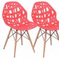 Akron Set of 4 Dining Chairs AK19R in Red by LeisureMod