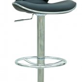 Black & Chrome Set of 2 Modern Swivel Barstools