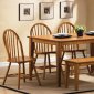 Oak Finish Modern Dining Table w/Optional Items