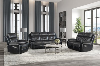 U5050 Power Motion Sofa in Blanche Charcoal by Global w/Options