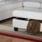 G907B Sectional Sofa w/Ottoman in White Leatherette by Glory