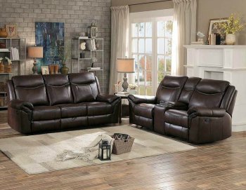 Aram Sofa 8206BRW in Brown by Homelegance [HES-8206BRW-Aram Brown Airhyde]