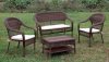 Olina Outdoor Patio 3Pc Set CM-OT1811 in Off-White & Dark Brown