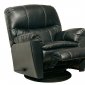 Black Leather Touch Cosmo Modern Swivel Glider Recliner