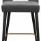 Kelly Counter Stool 791 Set of 2 Grey Velvet Fabric by Meridian