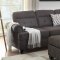 F6986 Sectional Sofa in Ash Black Fabric by Boss w/Options