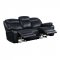 Ralorel Motion Sofa LV00060 in Black Leather by Acme w/Options